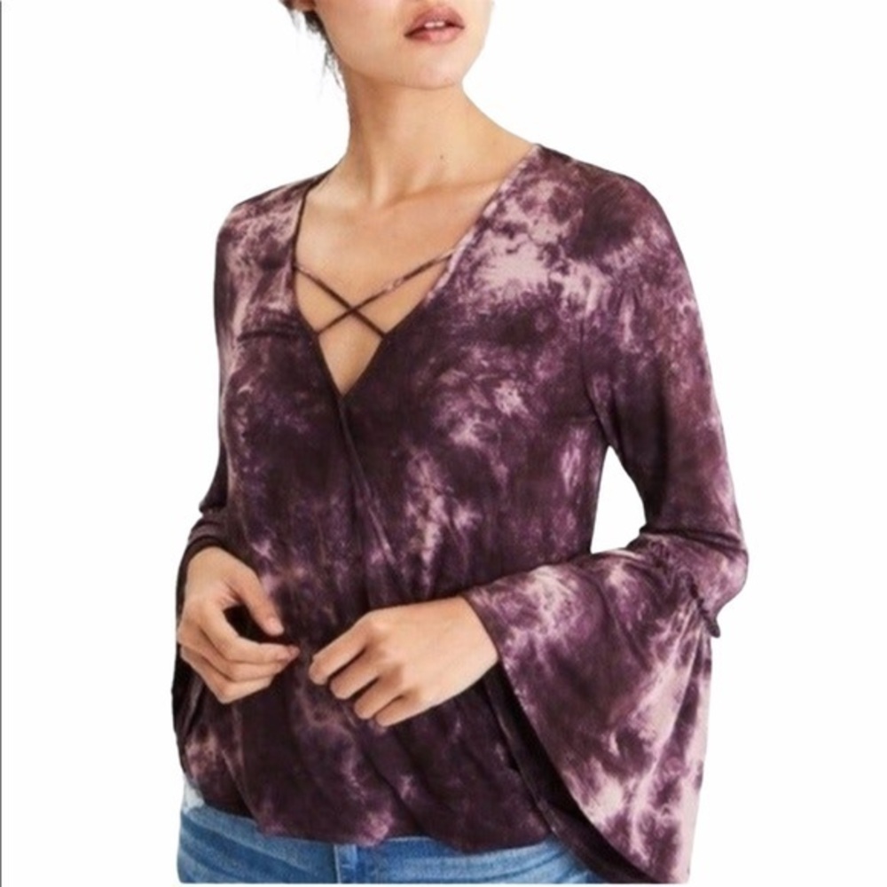 American Eagle S tie dye Soft&Sexy bell sleeve top